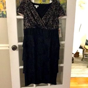 Black lace top dress